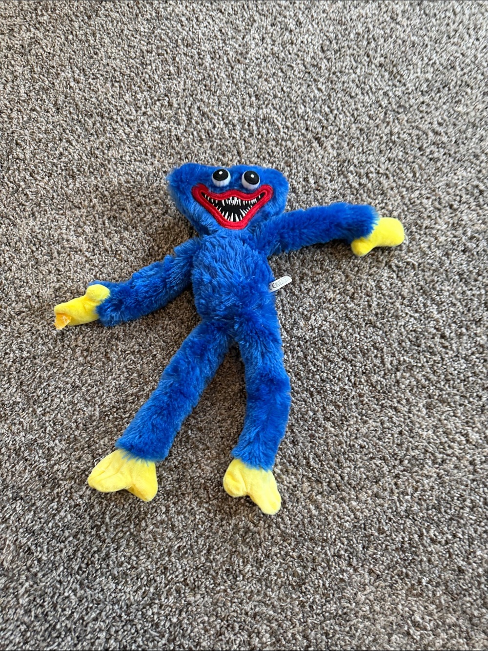 Huggy Wuggy Plush Blue and Yellow Plush Character Toy - Kids Toys Velcro ripped